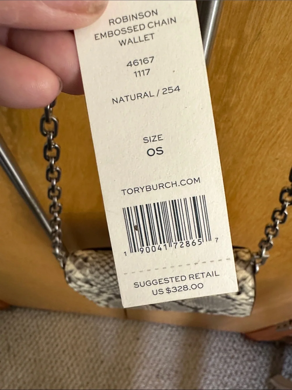 Tory Burch brand new with tags $328 retail Snake Print Crossbody Bag -